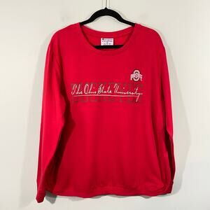 Champion Women Red Ohio State University Buckeyes Fleece Lined Sweatshirt Sz XL